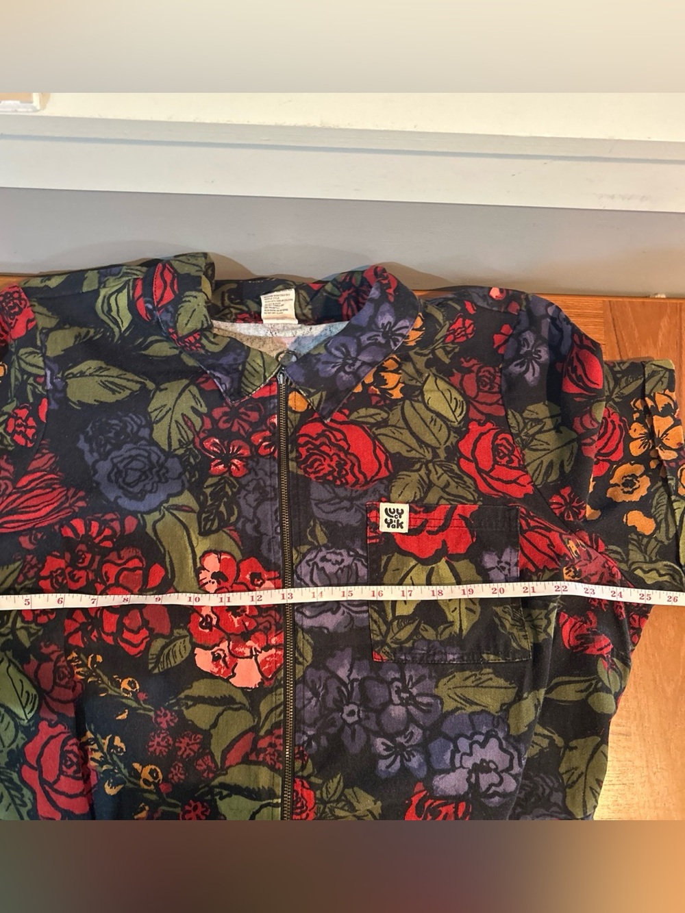Lucy & Yak Ragan Floral Patchwork Short-Sleeve Jumpsuit in Multi-Color - Picture 3 of 8